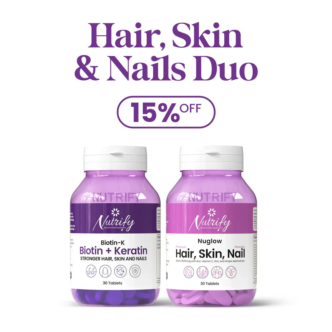 Hair, Skin & Nails Duo (Nuglow + Biotin-K)