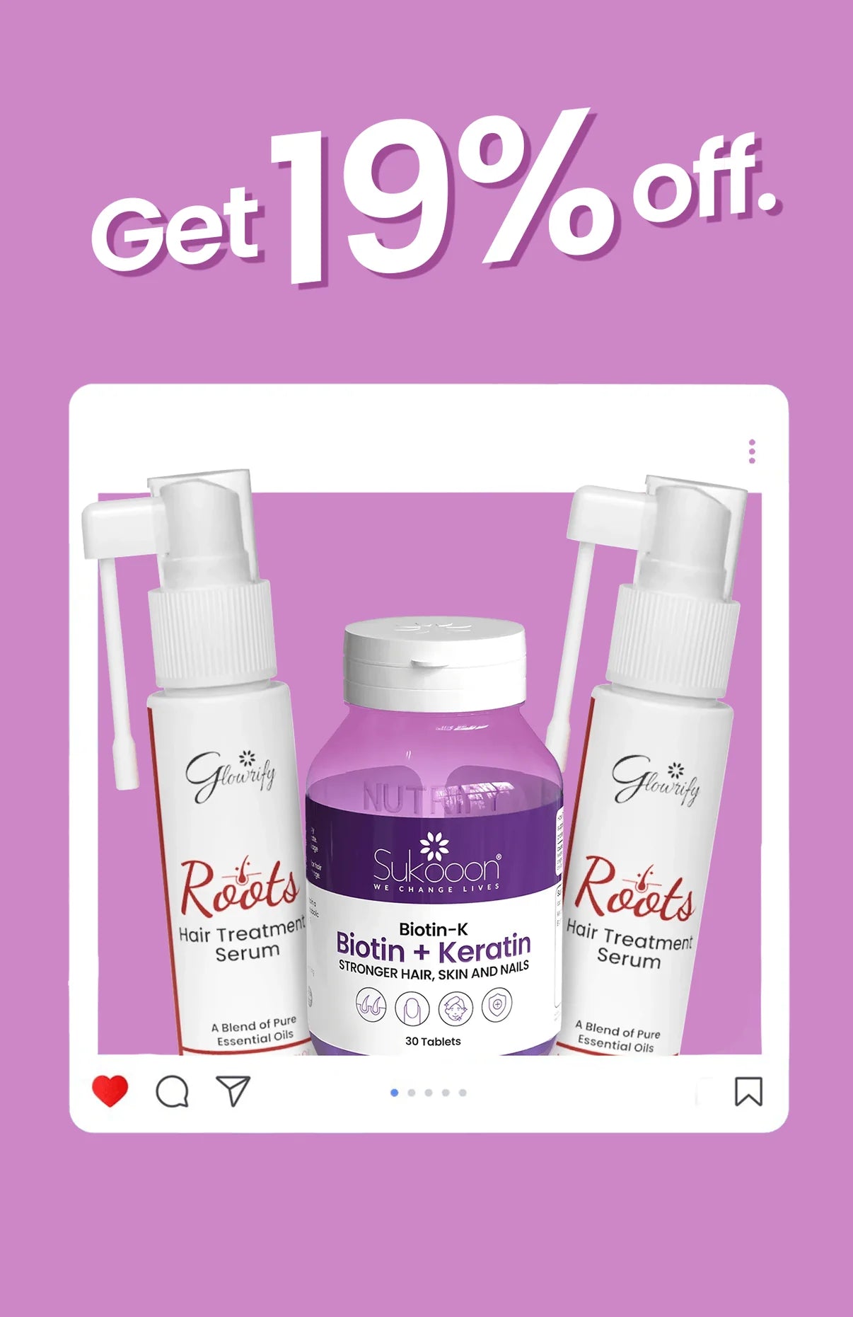 Buy 2 Roots (Get 1 Biotin-K + Scalp Massager Free)