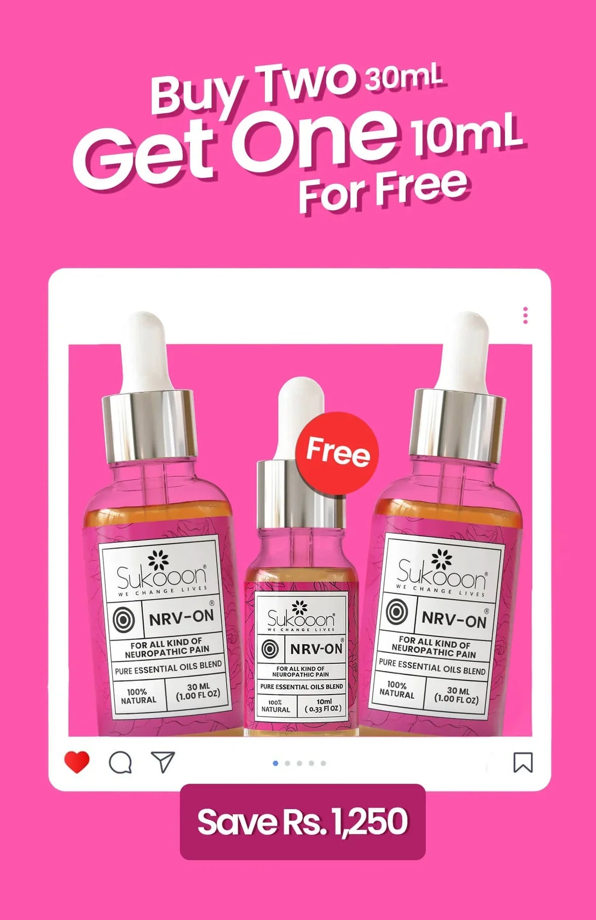 Nerve-on (30ML) x 2 + Nerve-on (10ML) - Buy 2 & Get 1 FREE