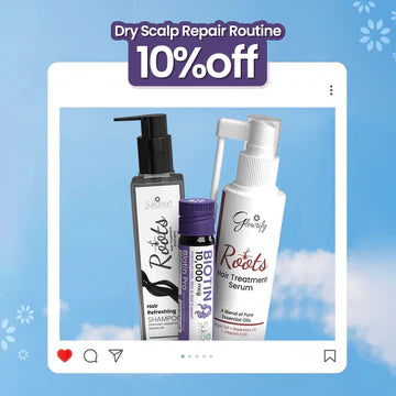 Dry Scalp Repair Bundle ( Roots Serum 120ml / BIOTIN-PRO Shots Pack 15 Vials / Roots Hair Refreshing Shampoo 200ml )
