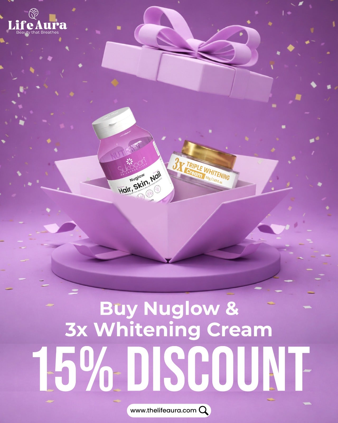 Skin Care Bundle-2 (3x Whitening Cream + Nuglow)