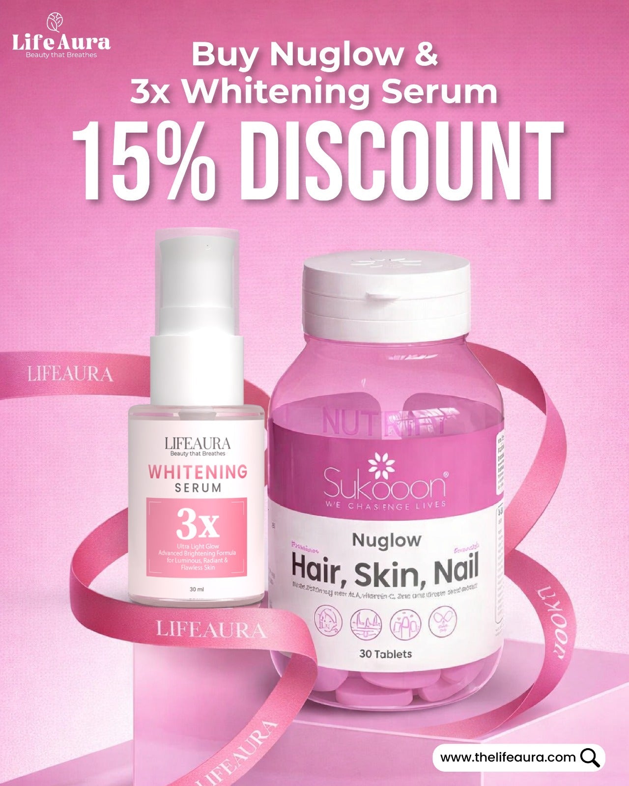 Skin Care Bundle-1 (Whitening Serum + Nuglow)