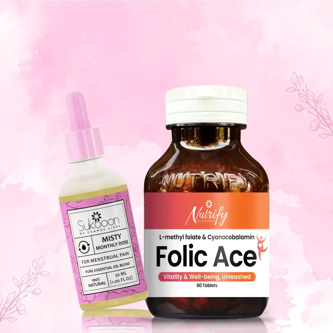 Misty (30ML) Monthly Dose Essential Oil + Folic Ace Tablets