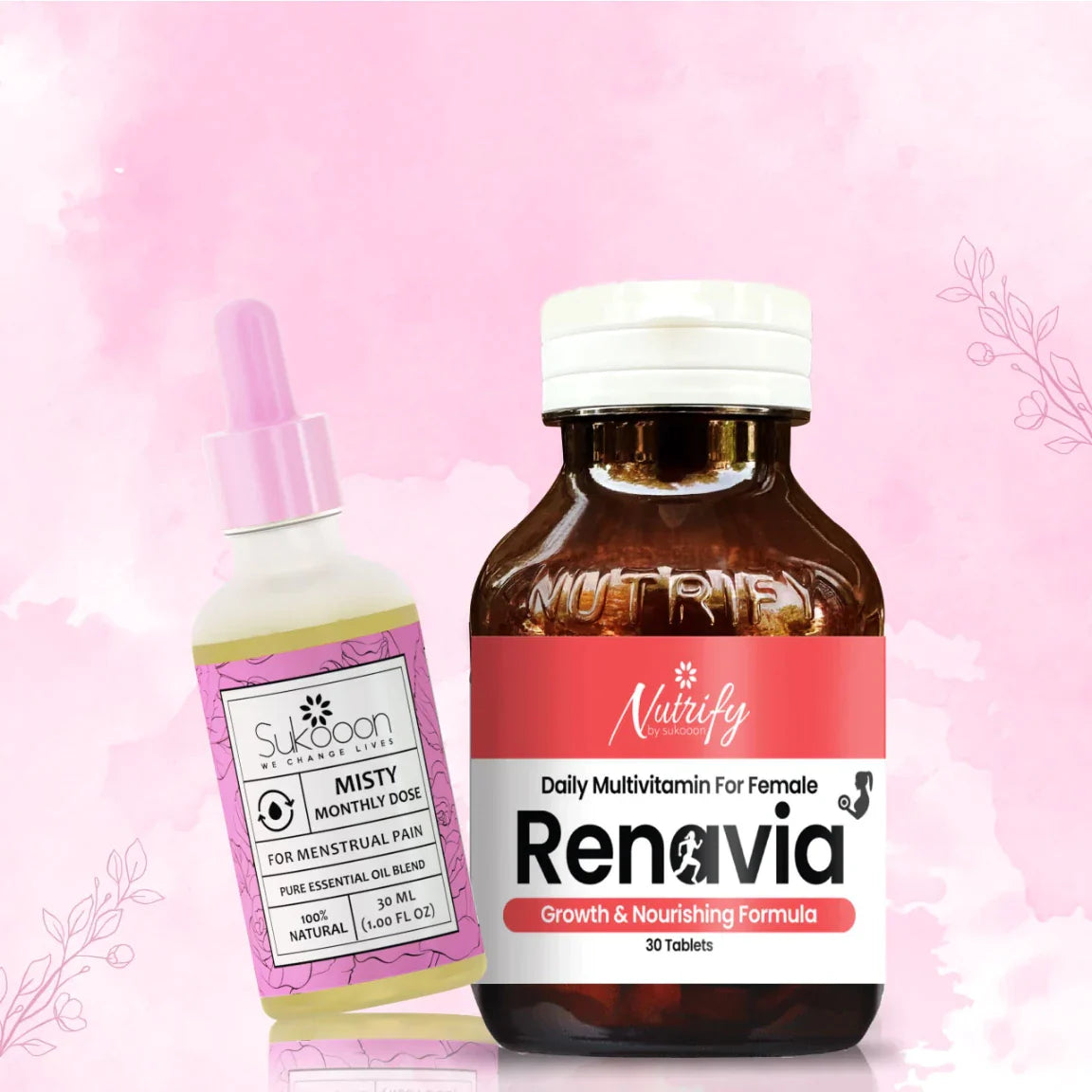 Misty (30ML) Monthly Dose Essential Oil + Renavia Tablets